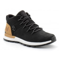 Basket mi-haute à lacets pour homme en noir et jaune Sprint Trekker